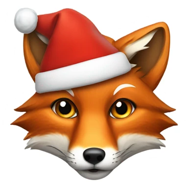 Fox wearing a Santa hat sticker