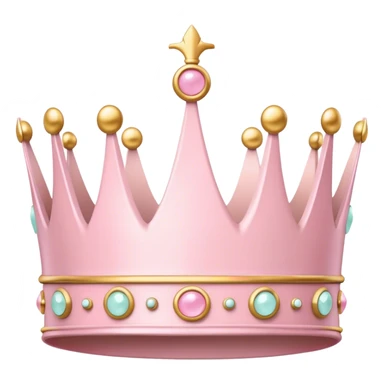White and pastel pink crown sticker