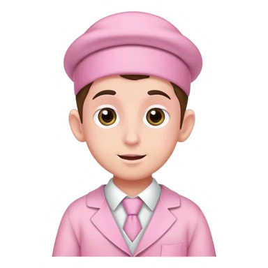 Jewish boy wearing pink sticker