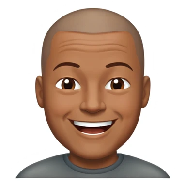 Nam, 50 tuổi, đầu đinh, nhắm 1 mắt, cười tươi, da đen sticker