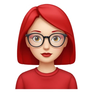 red clothed lady person with eyeglass sticker
