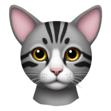 a gray beehive cat whose nose is pink and black but has no pattern all over its body sticker