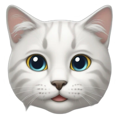 white male cat whit grey hair sticker