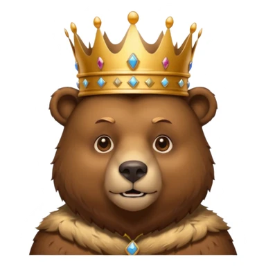 Bear wearing a King's crown sticker