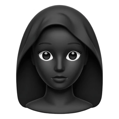 Matte black mannequin in the style of a default avatar. Monochrome with no lines. Minimalistic flat vector icon, iOS style, thin black contour on white. Completely black eyes are not just pupils sticker