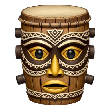 Drum Mask – Mask shaped with drum top, tribal style. sticker
