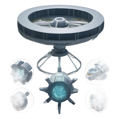 Toroidal space generator model isometric geometry UFO propulsion machine air dynamic flow sticker