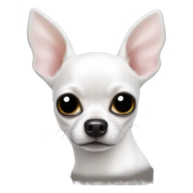 White deer head chihuahua with very black eyeballs sticker