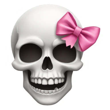 Skull with a pink bow sticker