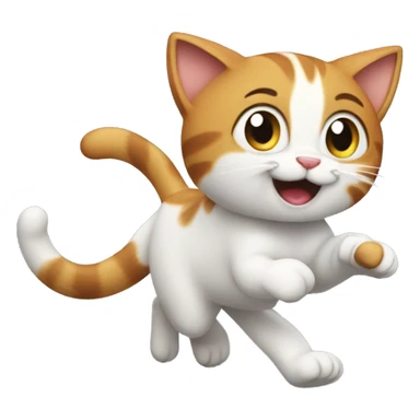 cat running for his tail sticker