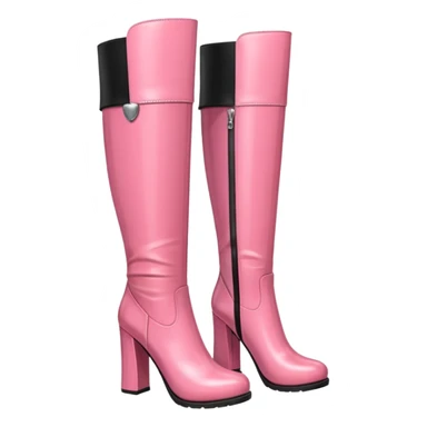A pair of knee high pink boots sticker