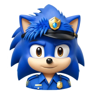 Sonic the hedgehog as a cop sticker