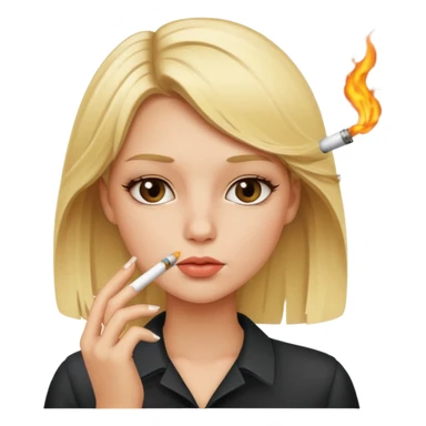 Blonde girl smoking sticker