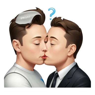 Elon Musk kissing Elon musk sticker