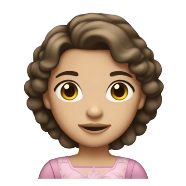 brunette princess with light skin sticker