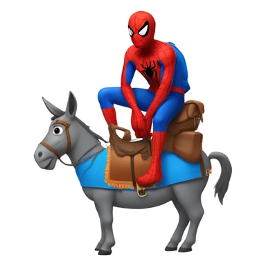 spiderman riding a donkey sticker