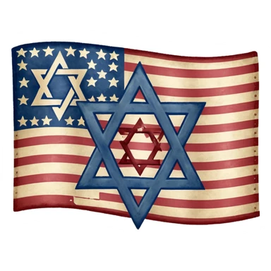United States flag with a swastika symbol and star of david symbol on the flag sticker