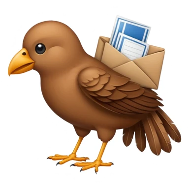 bird with mail bag  sticker