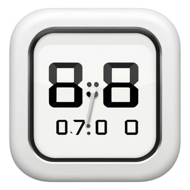 White wooden digital clock minimal design, white numbers sticker