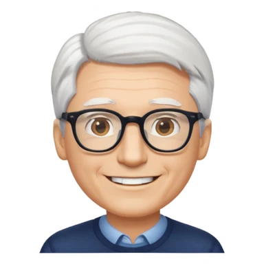 Personnes lunette cheveux blanc courts homme sticker