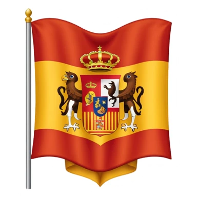  Bandera de España 🇪🇸 con un aguila marrón atrás del escudo de España sticker