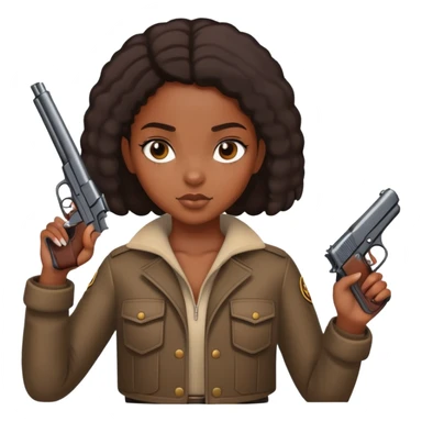 black girl holding gun sticker