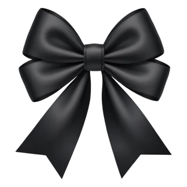 black THIN ribbon bow sticker