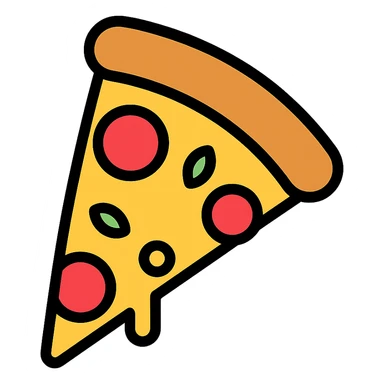 colored slice of pizza icon sticker