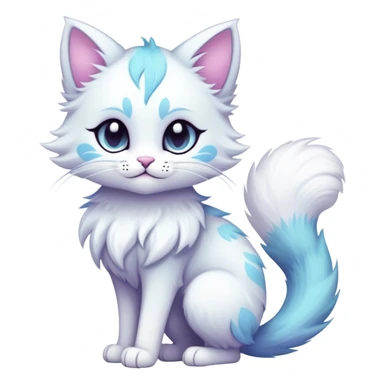 Kawaii dark edgy fantasy pastel ethereal feline fursona animal creature with a tufted tail full body sticker