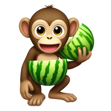 Monkey with watermelon sticker
