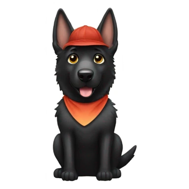 All black German shepherd in a dinosaur costume  sticker