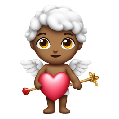 Cupid holding his heart bow sticker