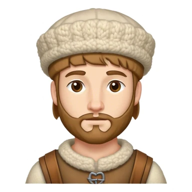 Medieval male workman's cap with thick wool rim sticker