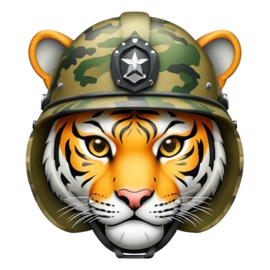 military tiger face with helmet and camo for Twitch emote sticker