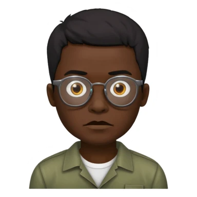 zumbi masculino, óculos fino, cabelo baixo sticker