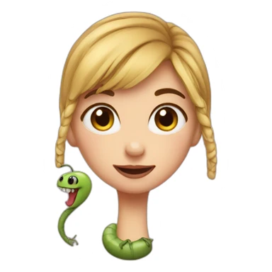 girl in love with worm sticker