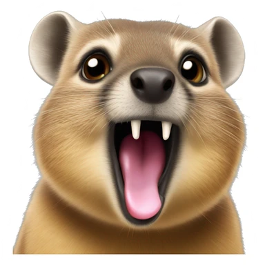 Hyrax sticking tongue out  sticker