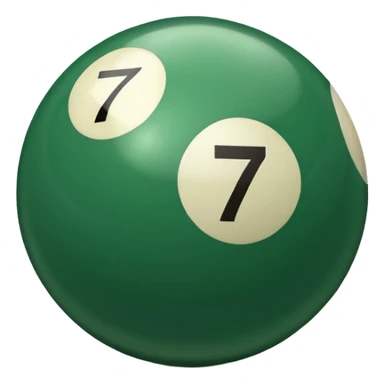 green billiard ball 7 number  sticker