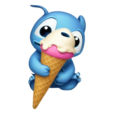 Stitch licking ice cream  sticker