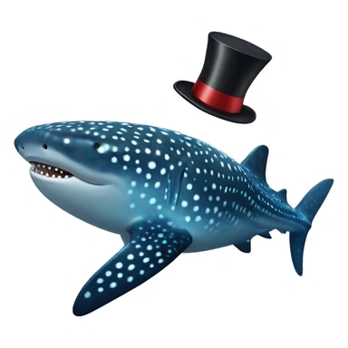 Whale Shark with a top hat sticker