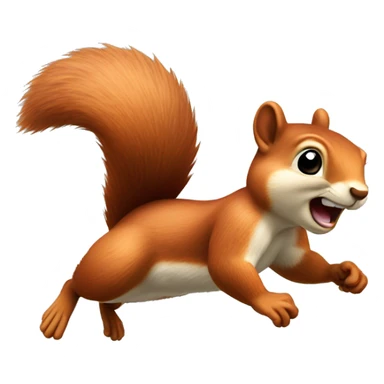 female squirrel from the front jumping with big tail
 sticker