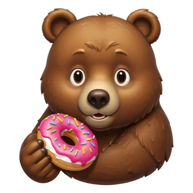 A lazy bear eats donut sticker