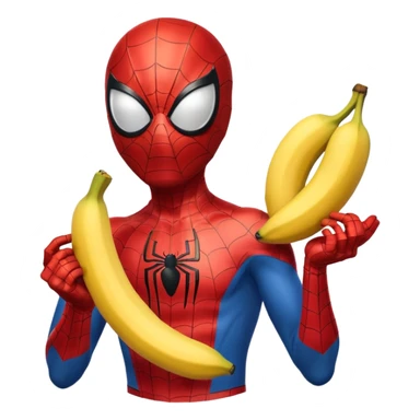 spiderman holding banana sticker