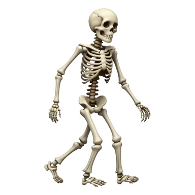 Skeleton walking like a zombie sticker