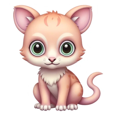 Adorable colorful baby pastel edgy animal-hybrid, full body, big Eyes sticker