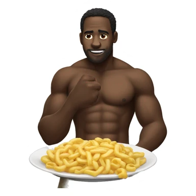 Big shirtless black dude eating  sticker