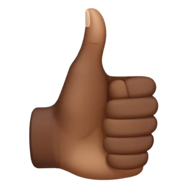 A dark skin tone thumbs up gesture with a subtle light skin tone gradient at the edge sticker