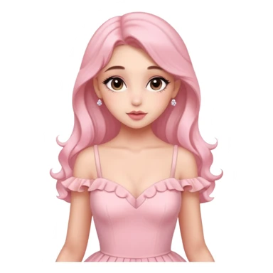 Ariana Grandę wearing a gorgepus pastel pink dress and being very coquette! sticker