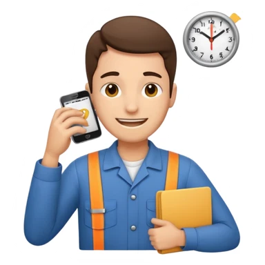 tired worker clocking out, end of shift emoji sticker