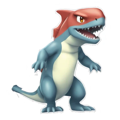 Sharpedo-Charmeleon-Gible-Larvitar-Fakémon Full Body sticker
